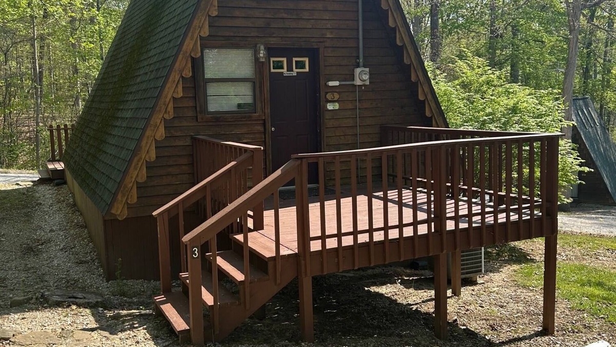 Eckerty Ski Chalet | Cedar A-Frame Cabin 3 located on Patoka Lake in Southern Indiana