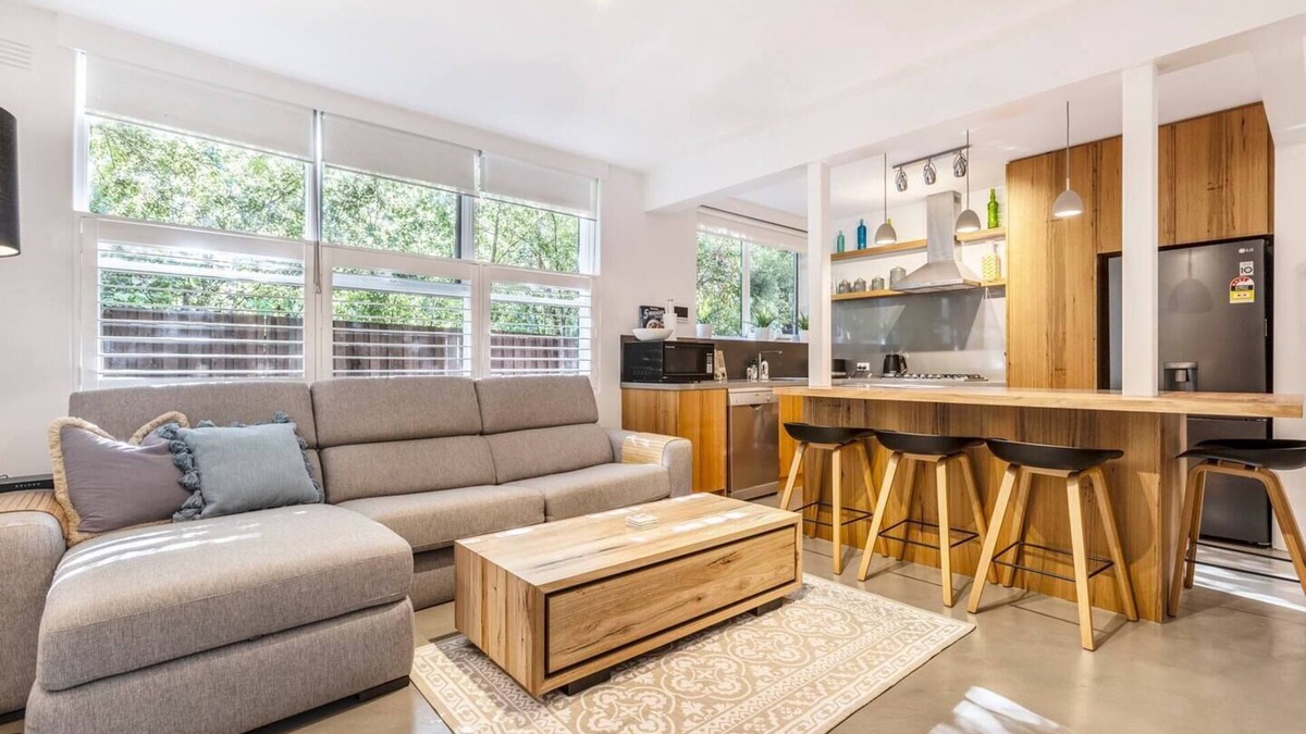 St Kilda Apartment | Cedar Loft Contemporary Comfort in Leafy St Kilda