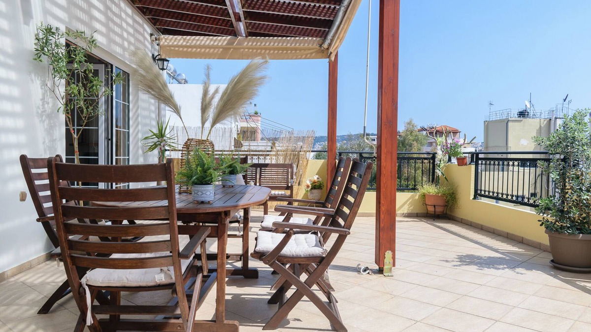 Nea Chora Apartment | Central Penthouse in quiet neighborhood near sandy beach