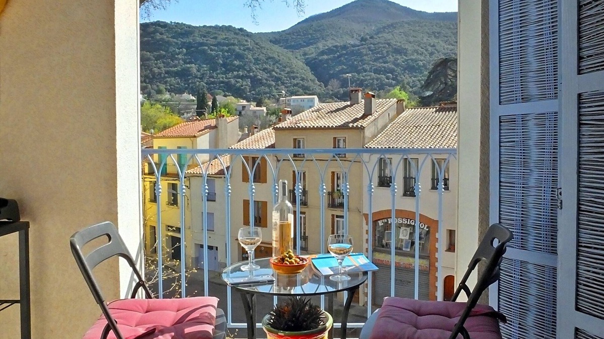 Ceret Apartment | Ceret Centre -Sun-Filled Apt, mountain views with A/C