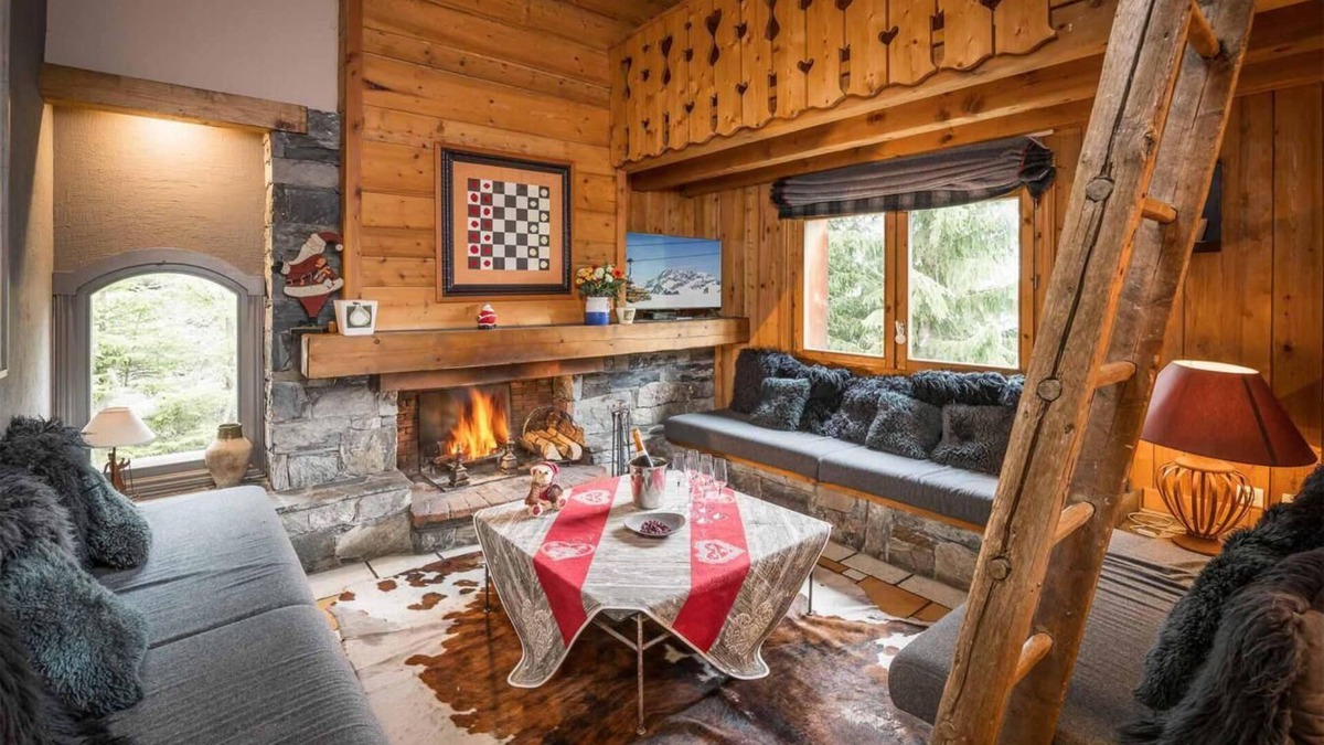 Meribel Village Ski Chalet | Chalet, 300m from ski slopes, view ski slopes, fitness, sauna, terrace, balcony, fireplace or stove
