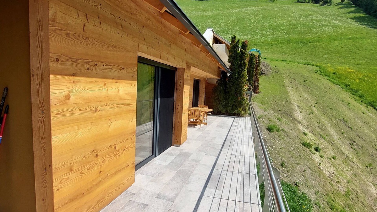 Vandoies Ski Chalet | Chalet Dorfblick