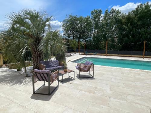 Lieuran-les-Beziers House | Chambre indépendante 25 m2 au calme avec piscine et terrain de pétanque