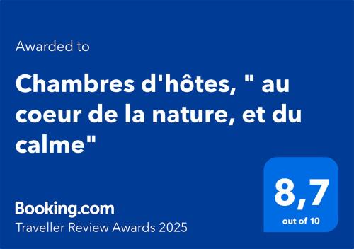 Descartes Bed & Breakfast | Chambres d'hôtes, " au coeur de la nature, et du calme"
