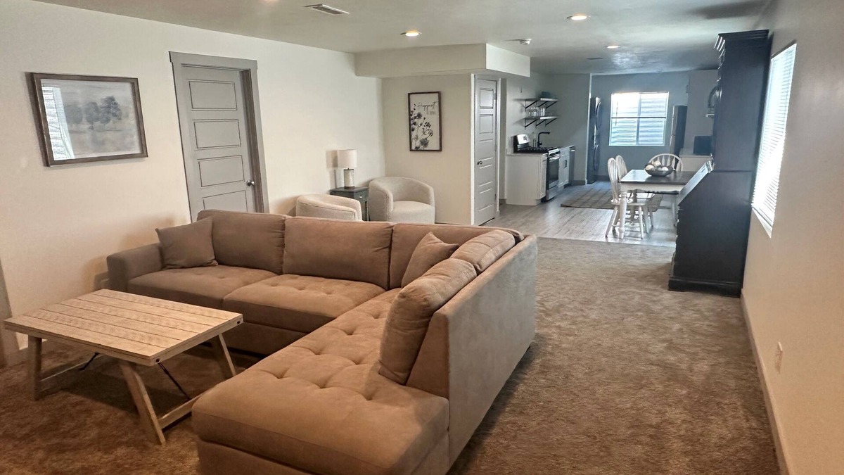 Tooele Apartment | Charming 2-bedroom basement apartment with WiFi, AC in lovely Stansbury Park
