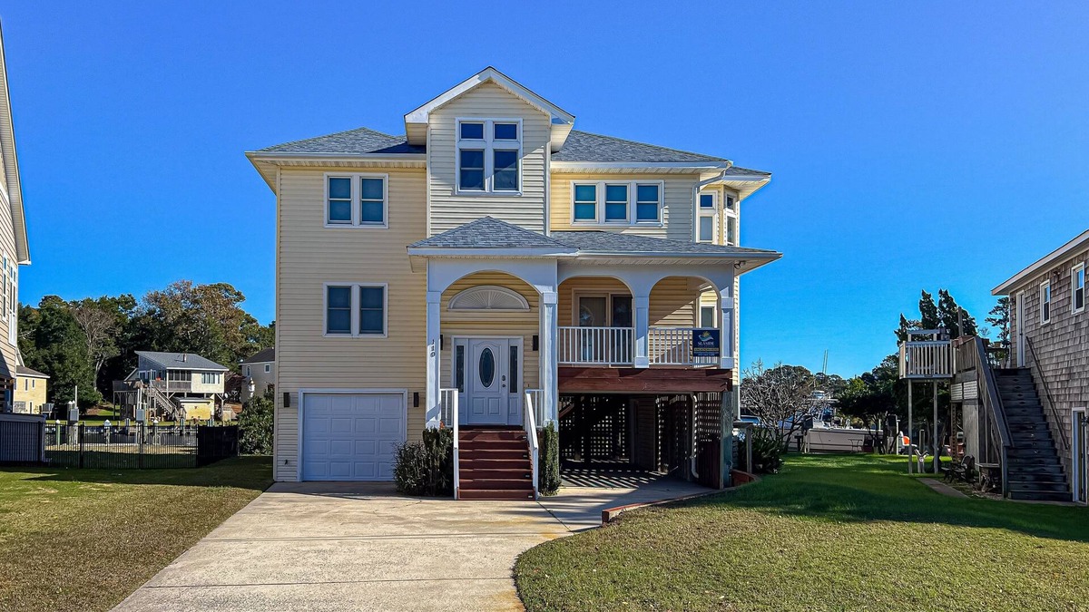 Colington Harbour House | Charming 4BR waterfront home with Private Hot Tub