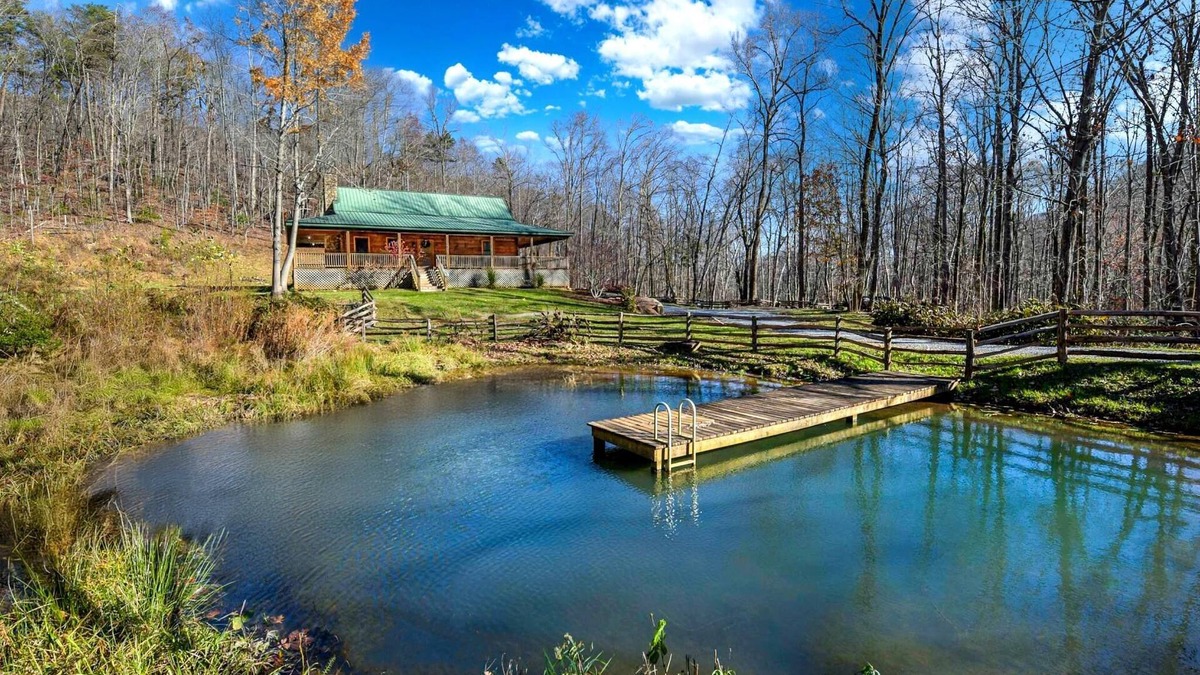 Saluda Cabin | Charming Blue Ridge Cabin | Private Pond and Waterfall | Deer Haven by AvantStay