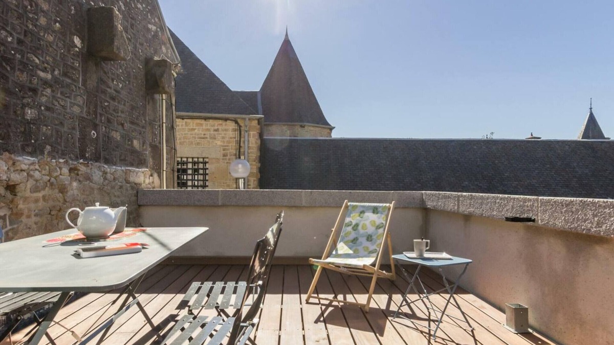 Avranches Apartment | Charming Duplex Loft in Historic Avranches with Private Terrace