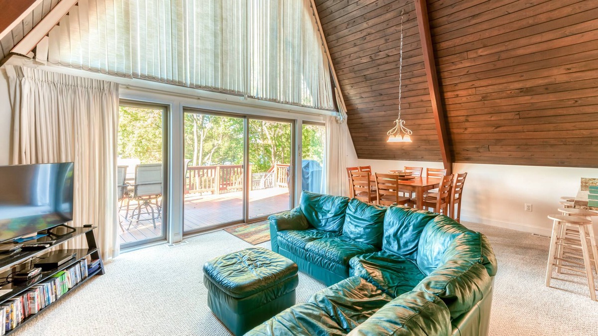 Bumpass House | Charming, lakefront A-frame with private dock, lakeside gazebo, spacious deck