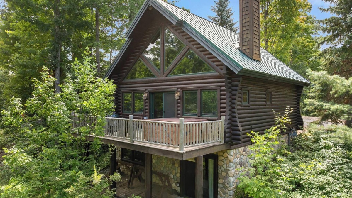 Boyne City Ski Chalet | Charming Log Cabin Just Steps from the Slopes at Boyne Mountain