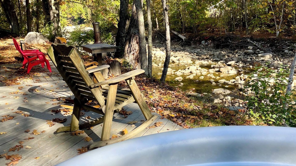 Jamaica Cabin | Charming riverside cabin in Jamaica, VT with hot tub