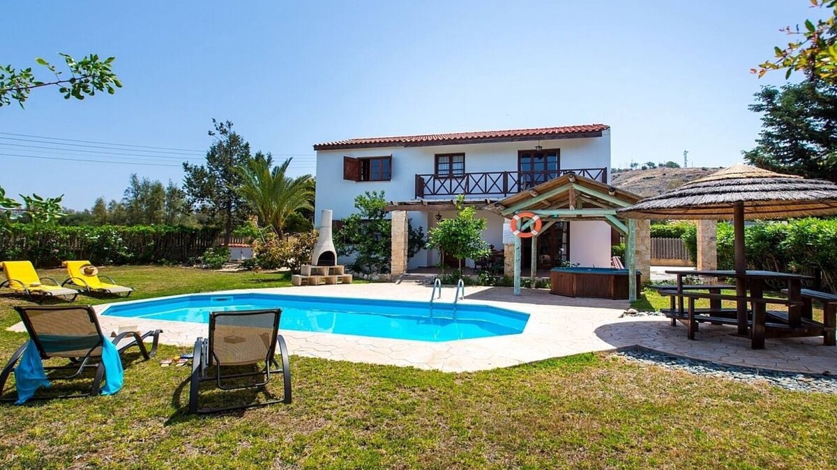 Pomos Villa | Charming Villa, Private Pool, Hot Tub, Sea Views close to the Pretty Fishing Harbour at Pomos!