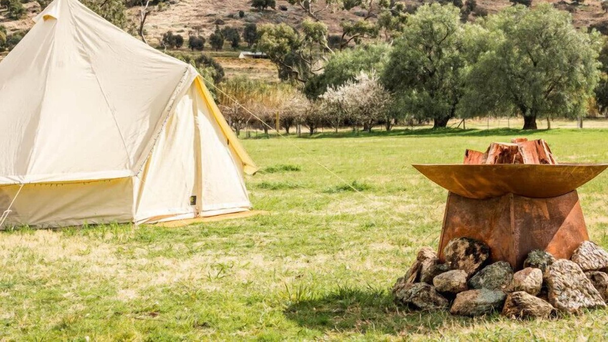Darbys Falls RV Rental | Cherry Blossom Glamping Tent at La Paloma Farm