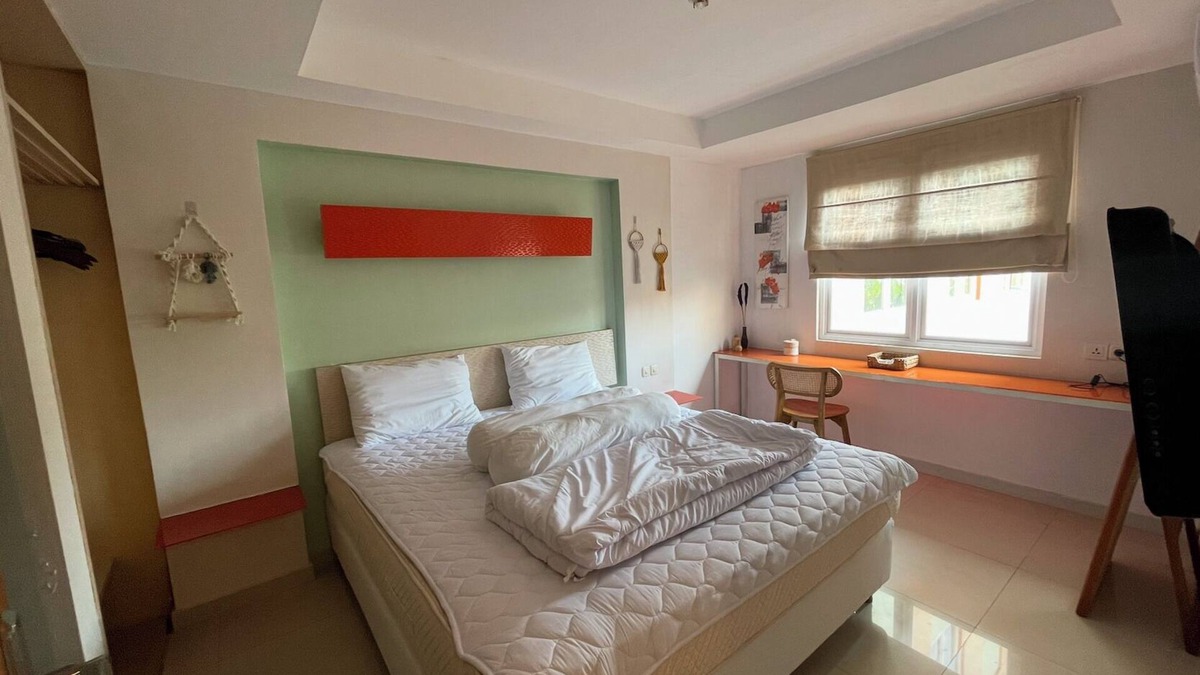 Raya Kuta Apartment | Chic 1-bedroom apartment with AC, fitness room in fabulous Bali Kuta