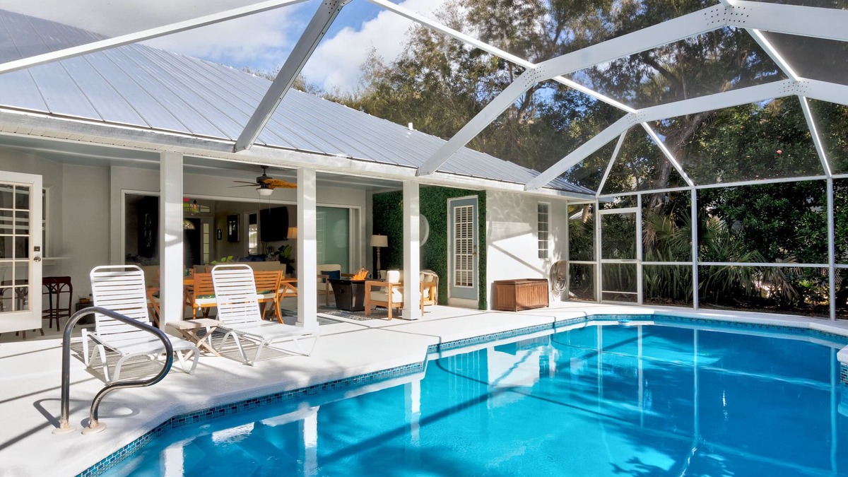 Indian River Shores House | Chic Beach Bungalow Steps from Sand + Pool, Hot Tub, Bikes & Rocket Views!