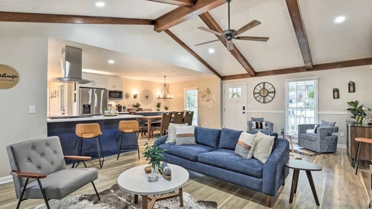 Lilburn House | Chic Lilburn Getaway w/Media Room + Fire Pit