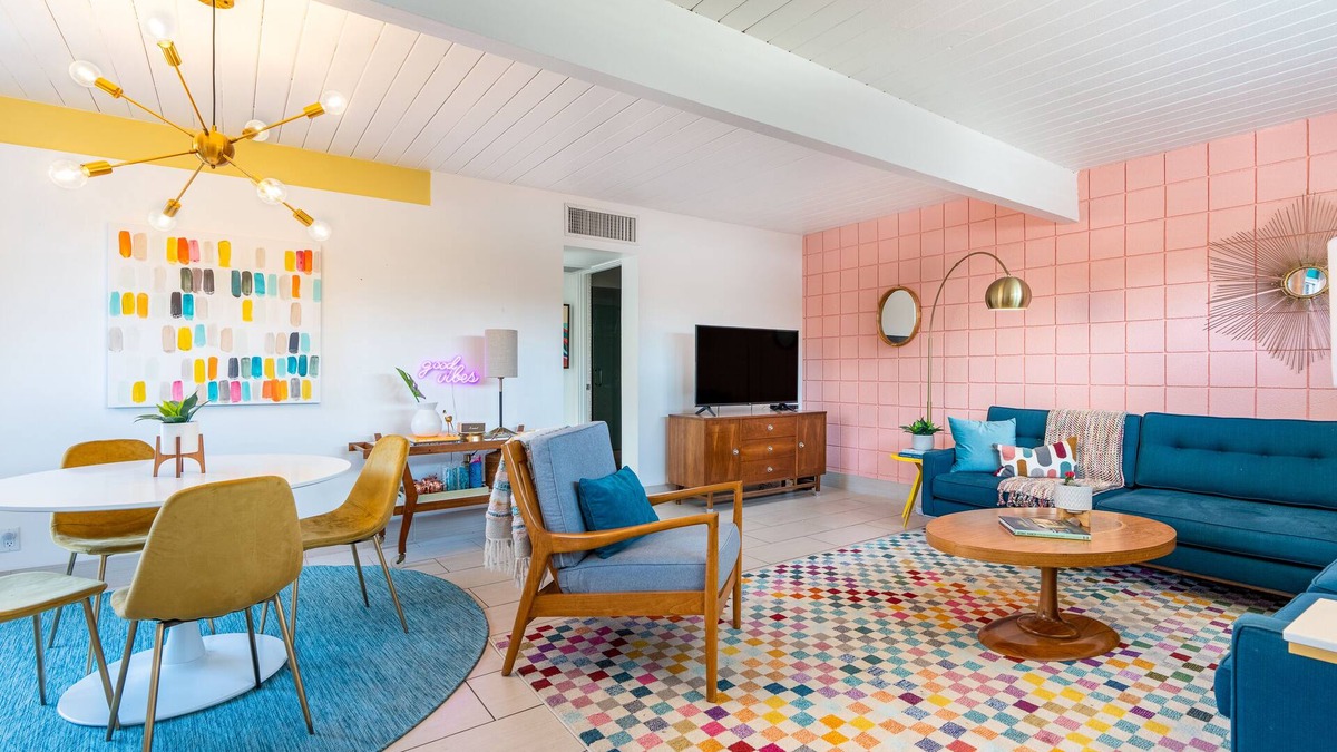 Twin Palms Condo | Chic Mid Century Bungalow at Famed Ocotillo Lodge