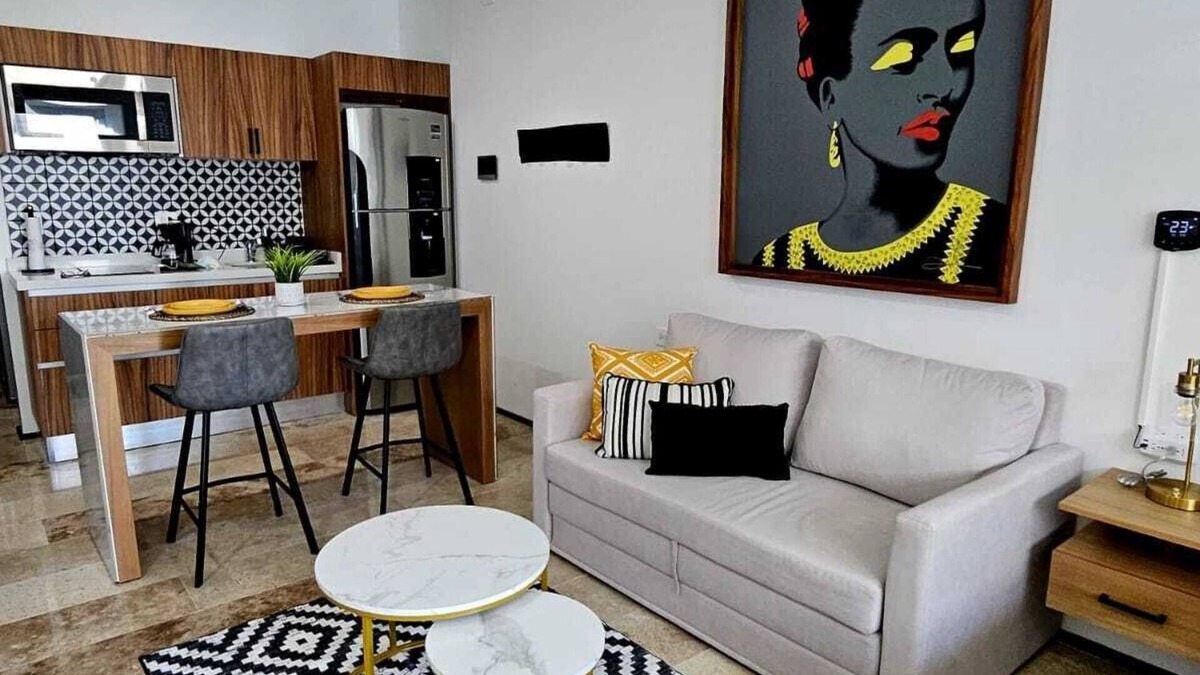 Tohoku Apartment | Chic Upper-Floor Condo with Rooftop Ocean Views Steps from Mamitas Beach 5th Ave