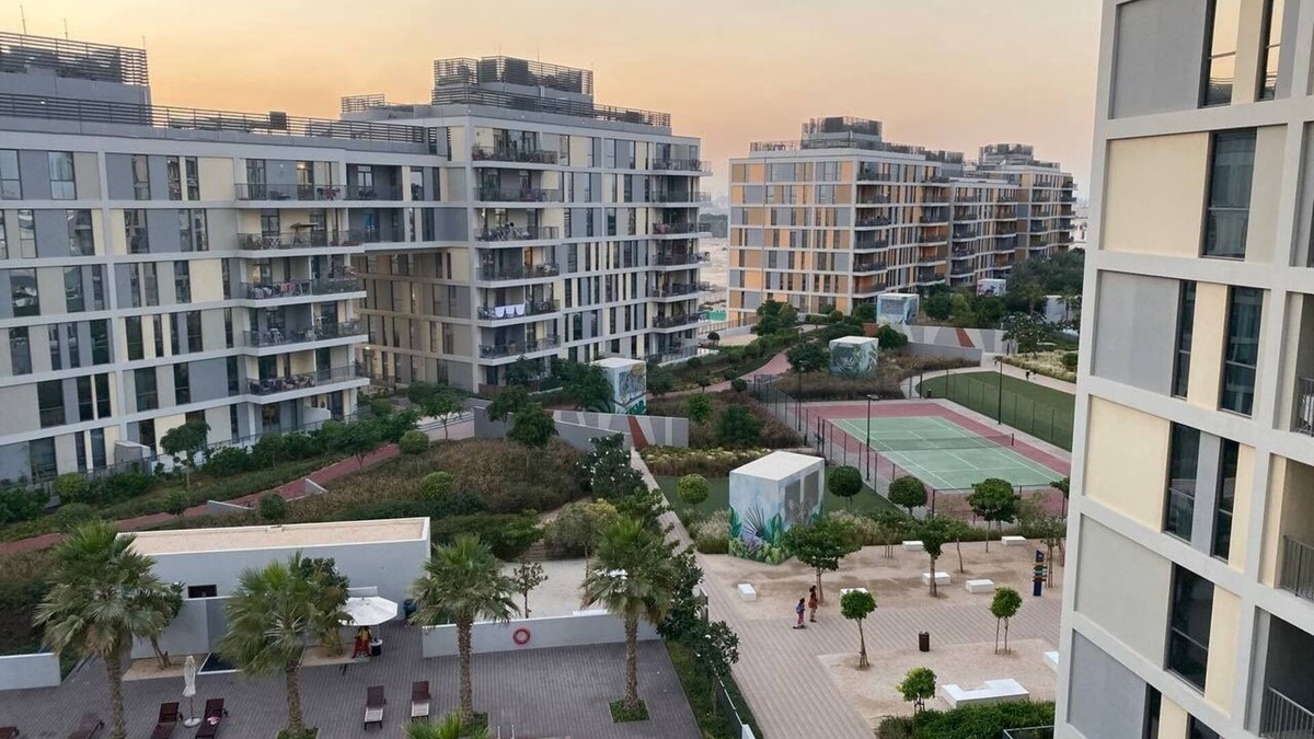 Dubai Production City Condo | Chic urban retreat in coveted resort-style spot with pool gym tennis court