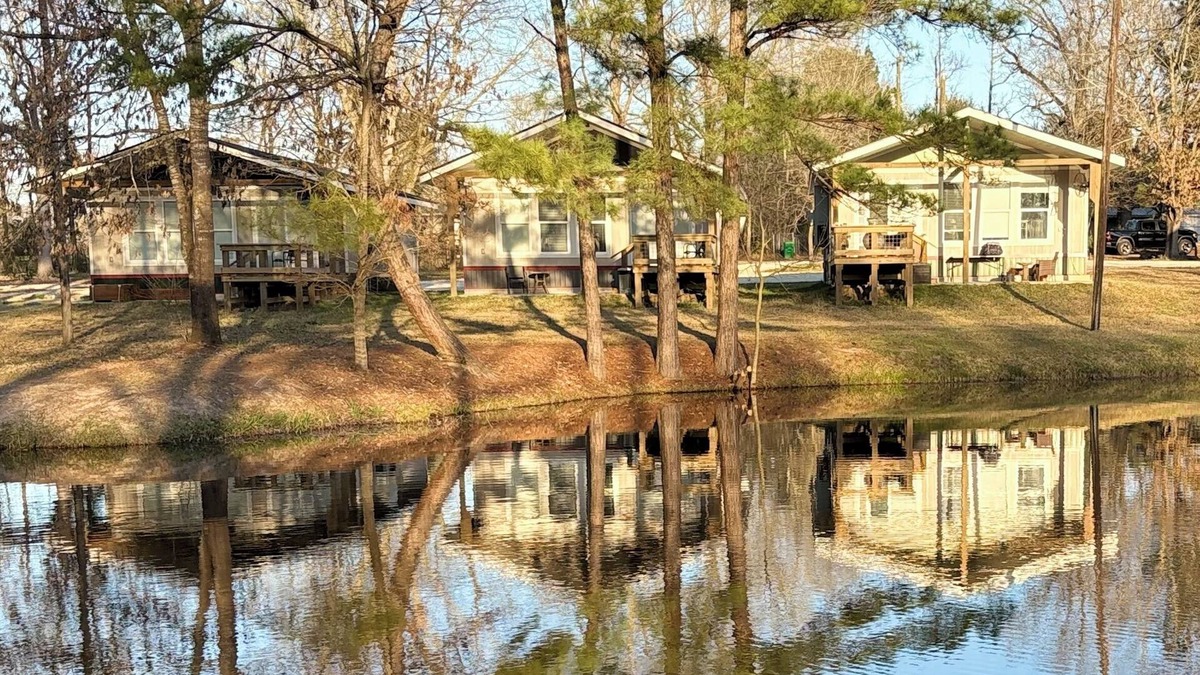Lufkin Cabin | Chicken Coop Waterfront Cabin on Stocked Pond
