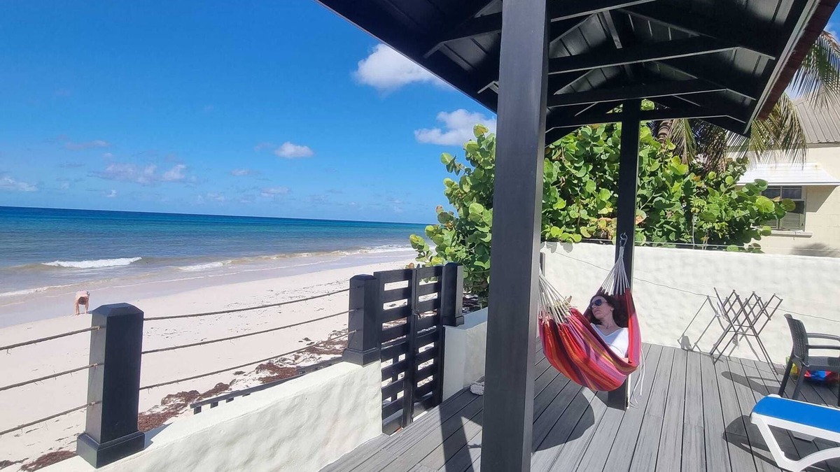 Oistins Apartment | Chill a Bit Beach Apartment, Beachside Bliss! Apartment and Deck On the Beach!