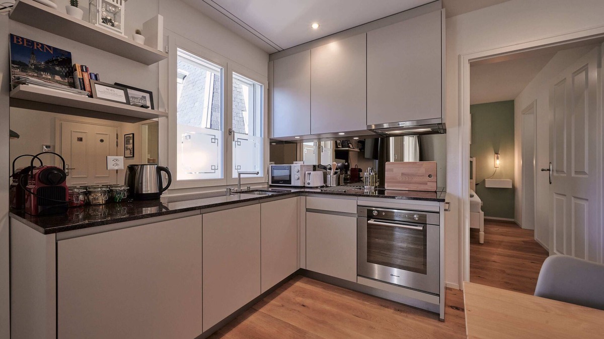 Unterseen Apartment | City Center Apartment with Mountain View, Historic Building, Old Town
