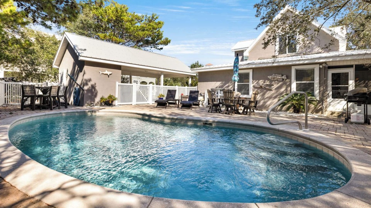 White's Gulfview House | Clareon by the Coast - Seacrest Home with Private Pool, Close to Beach, 3 Bikes