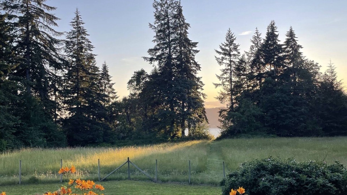 Vashon Island House | Classic Westside Farmhouse w/Fruit & Water View on 10 acres with AC and Hot Tub