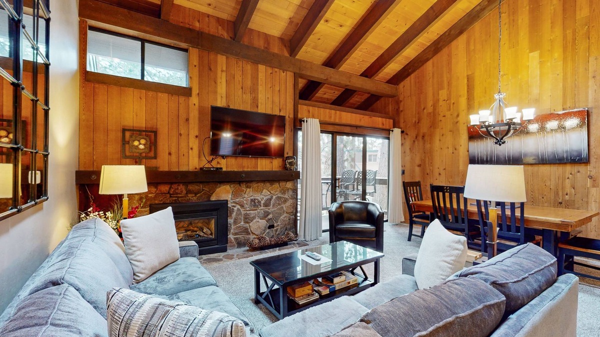 South Lake Tahoe House | Come home to an airy escape with a stone fireplace near Ski Run Marina/Heavenly