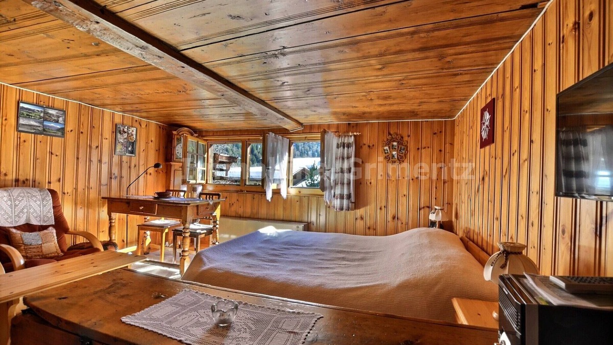 Grimentz Apartment | Comfortable flat for 3 people, living room with 1 double bed, kitchen with dining area, 1 small 1-be