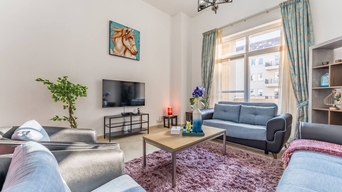 Motor City Apartment | Community View 2BR With Balcony Near Golf Club, Sherlock House 2, Motor City