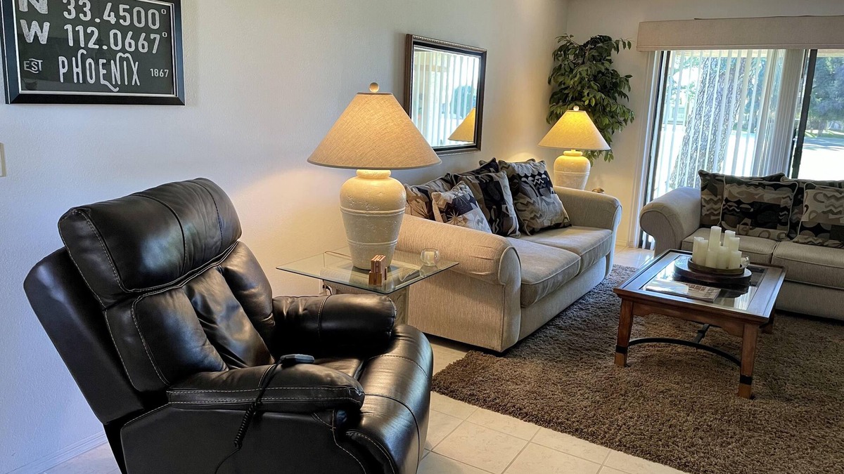Fountain of the Sun Condo | Condo right on the golf course in a 55+ community in sunny Mesa!