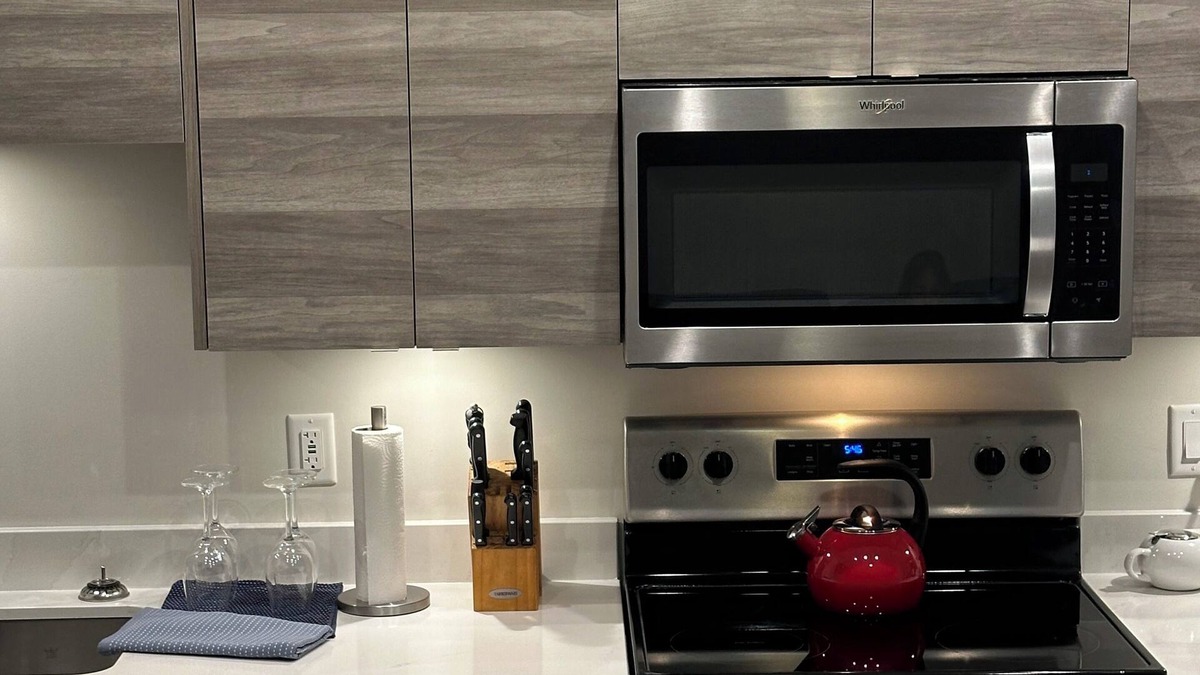 Vernon Condo | Contemporary studio retreat steps to the beach on Okanagan Lake.