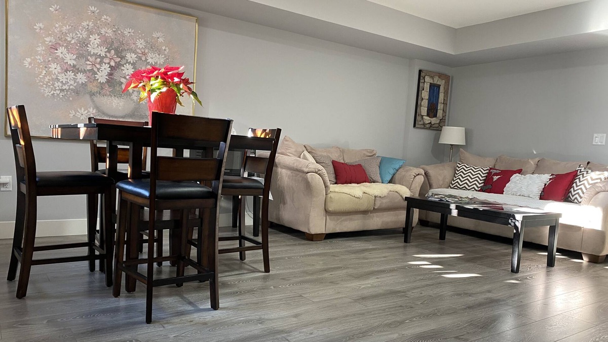 Mission Apartment | Contemporary two bedrooms lower level guest suite with luxury hot tub