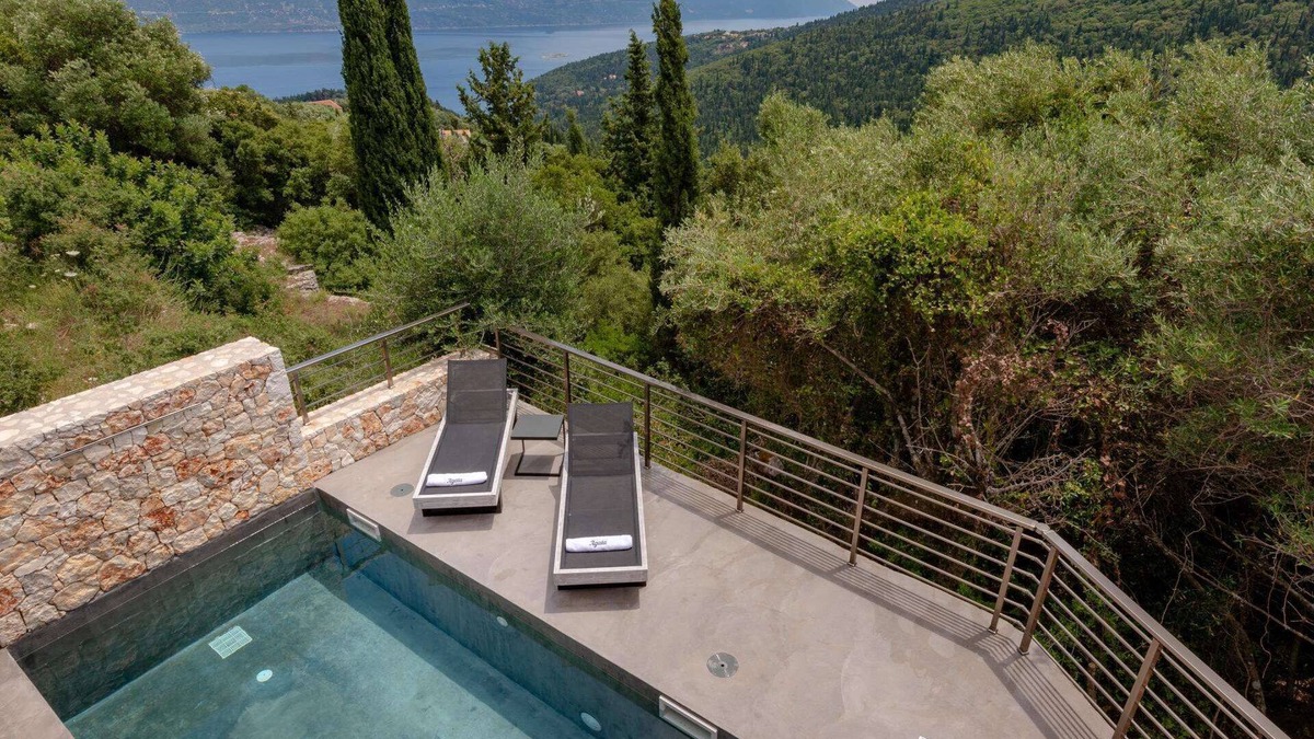 Chalikeri Villa | Contemporary Villa with A/C, Private Pool, Panoramic Hillside and Sea Views 10 mins from Fiscardo!