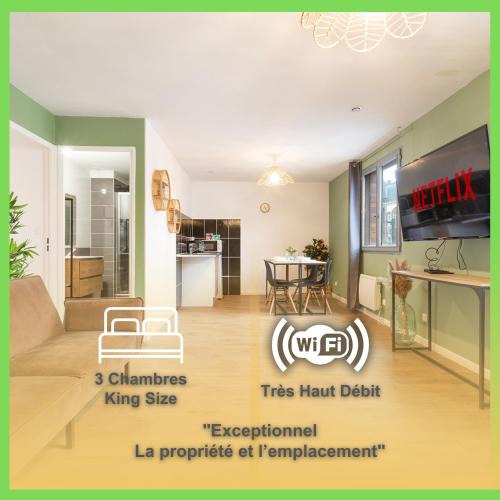 Roubaix Apartment | Cozy - 3 Chambres - Netflix - Kitchenette - Le Montesquieu