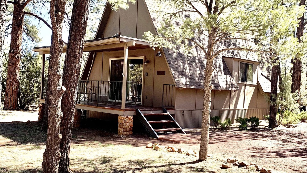 Overgaard Cabin | Cozy A Frame on 1 acre beautiful ponderosa and piñon pines, and junipers.