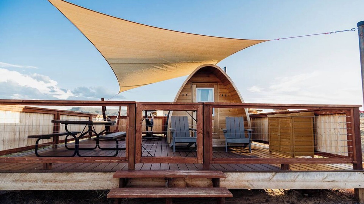 Monticello RV Rental | Cozy cedar pod with stunning La Sal Mountain Views
