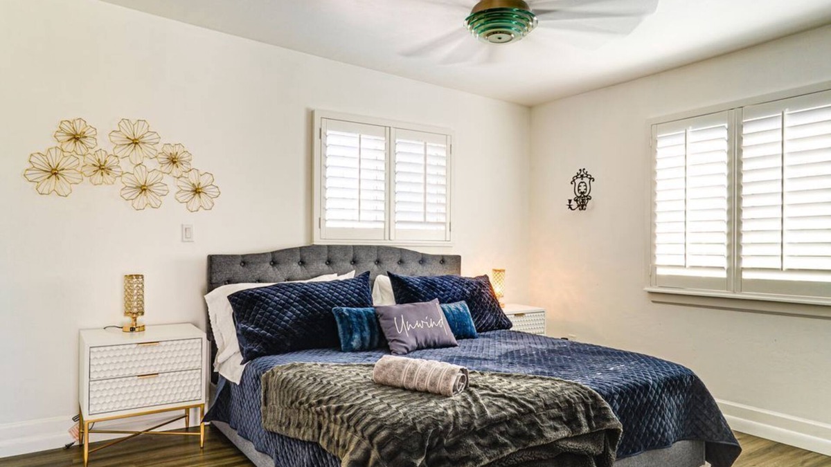 El Paso Apartment | Cozy Central, modern retreat with city night view from private balcony