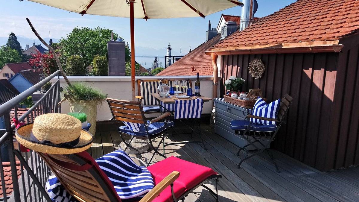 Insel Apartment | Cozy, comfortable, 1 Bedrm, Lvrm, Full Kit, Rooftop Terrace w. Lakeview, 2 Pers