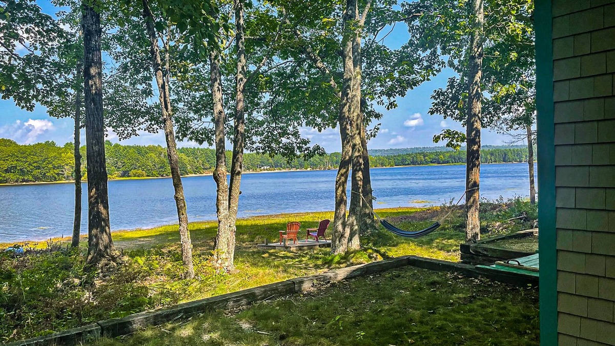Mariaville Cabin | Cozy lakefront cabin with amazing views, deck, firepit, & water access