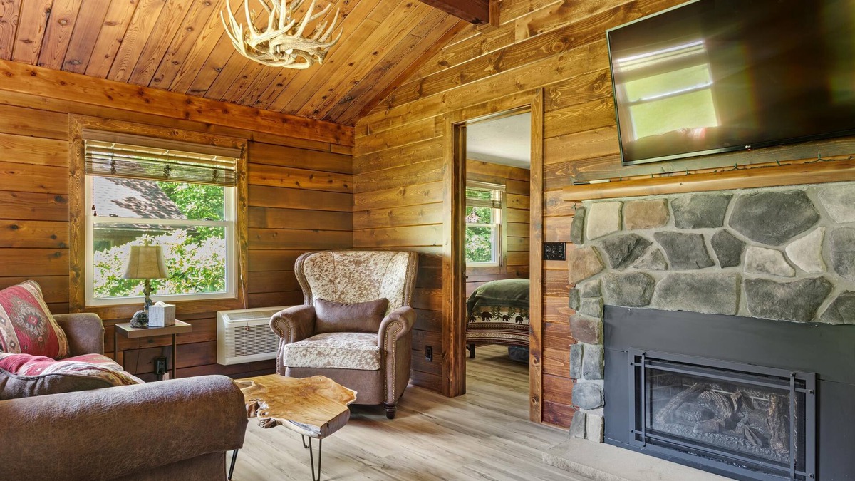 Champion Cabin | Cozy Log Cabin with Hot Tub