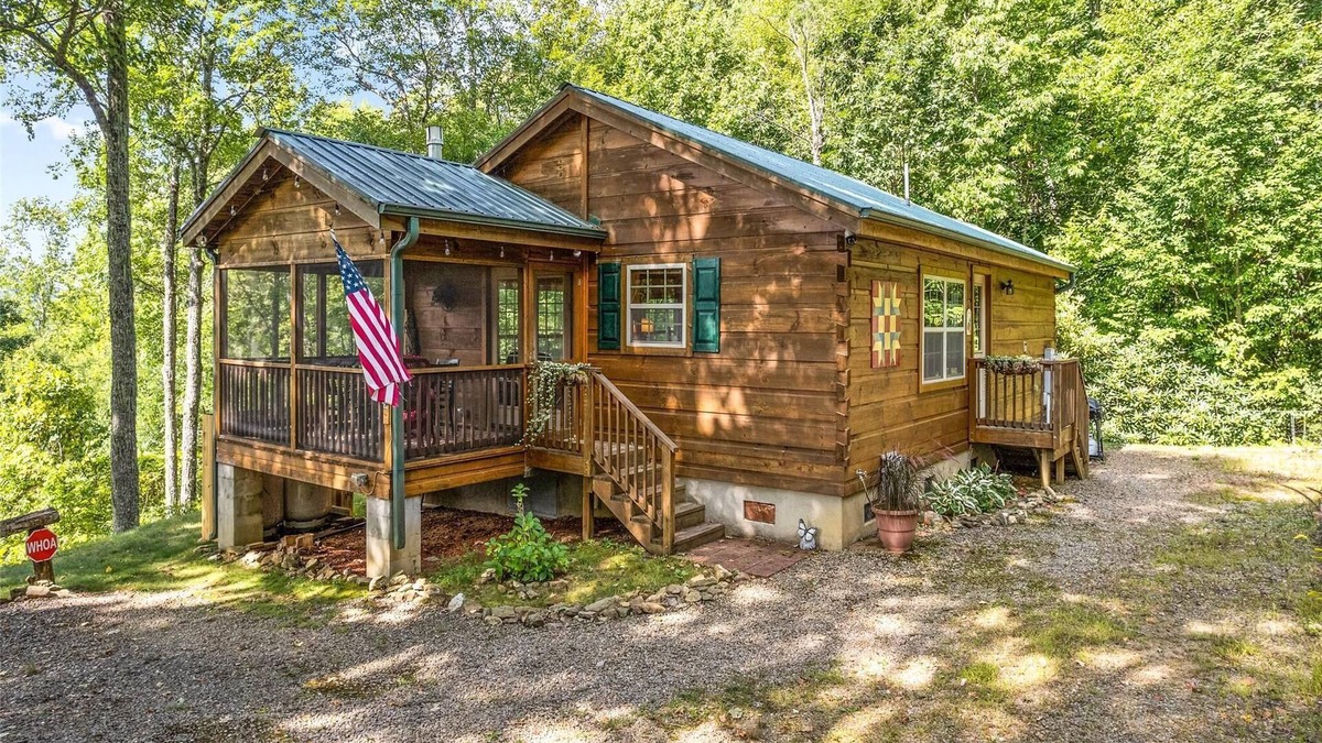 Cranberry Falls Cabin | Cozy Mountain Cabin - Amazing View! Central heat/AC, fireplace, firepit