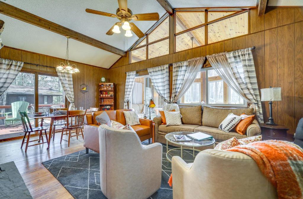 Locust Lake Village House | Cozy Pocono Lake Cottage with Fire Pit and Ping Pong!