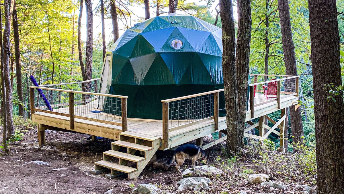 Wallkill House | Cozy, Seasonal Geo-Dome with Heat/AC on Private Hiking paradise in Gunks.