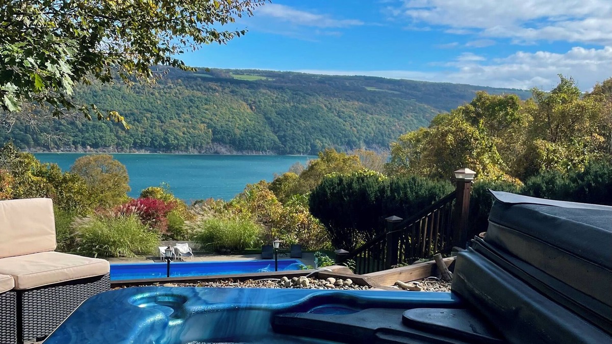 Moravia Villa | Cozy secluded villa-south skaneateles-hot tub, panoramic view, waterfalls, gorge