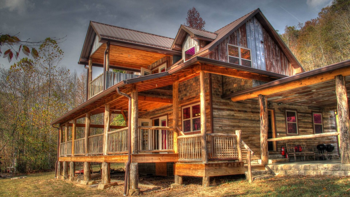 Hot Springs Cabin | Craftsman Style River House sitting on the French Broad River!