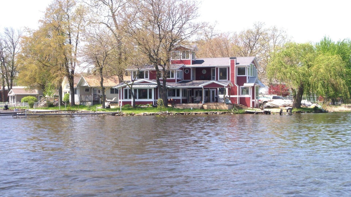 Koontz Lake House | Custom~Unique Lakefront - Panoramic, HotTub-Swim-Dock your boat,