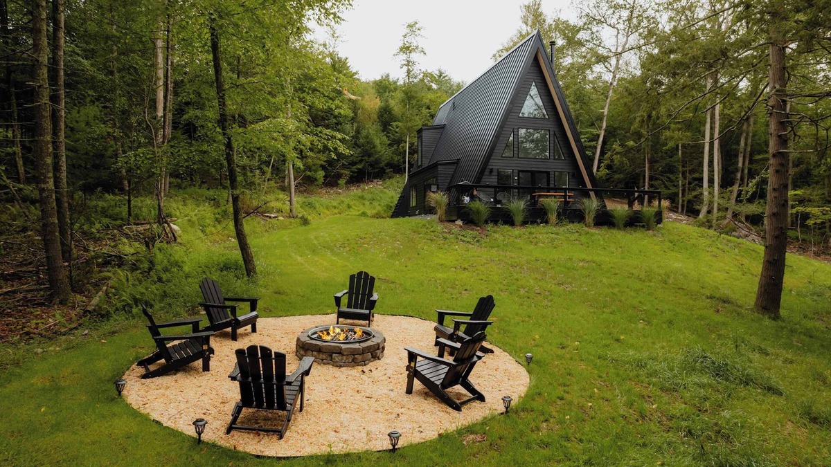 Pond Eddy House | Darby A-Frame + Cabin: Stylish + Modern w/ Sauna