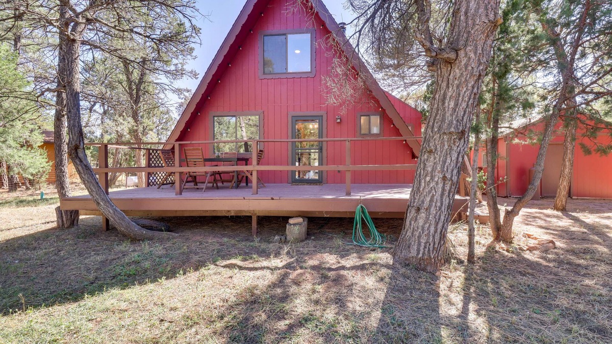 Overgaard Cabin | Decks + Fire Pit: Rustic-Modern Overgaard Cabin!